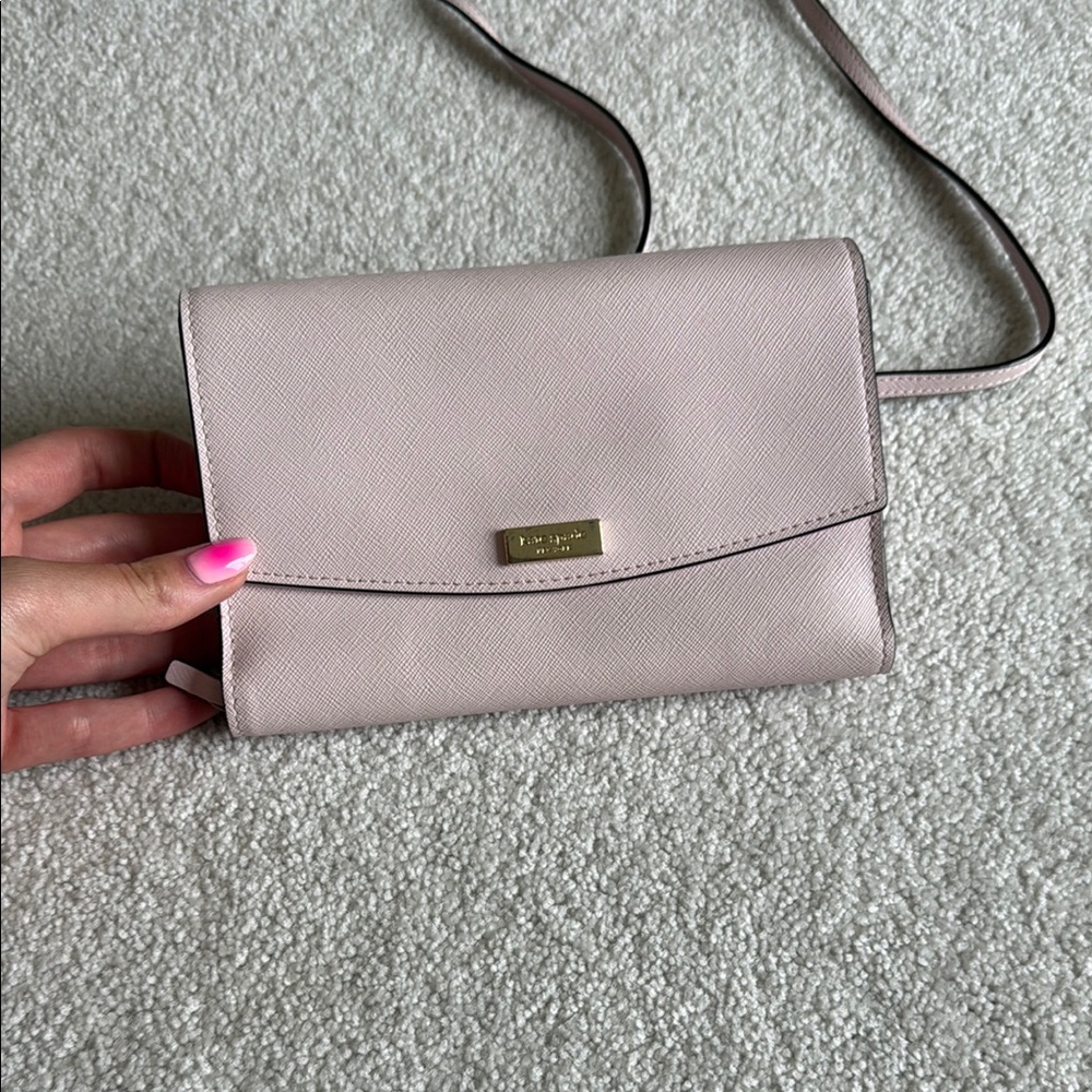Kate Spade Pink Crossbody Bag with Gold-Toned Hardware